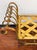 Metal Vintage Gold Gilt Metal Bench With Scrollwork Arms For Sale - Image 7 of 7