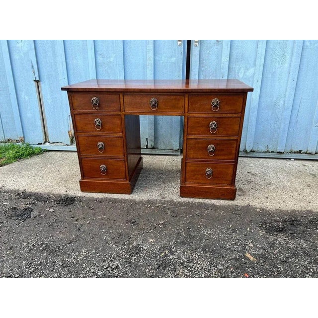 Victorian Mahogany Kneehole Desk, 19th Century For Sale - Image 11 of 12