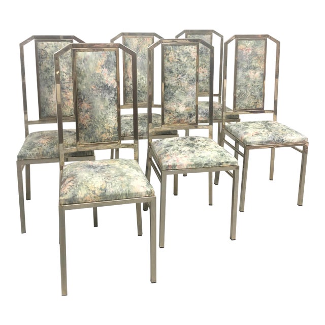 Set of 6 Chromed Steel Dining Chairs 1980s | Jc Mahey For Sale