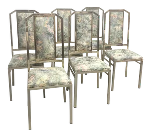 Set of 6 Chromed Steel Dining Chairs 1980s | Jc Mahey