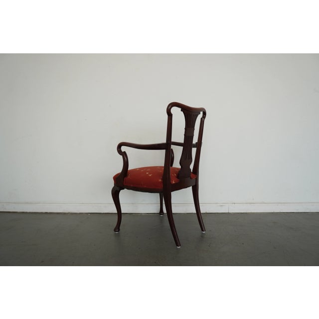 Vintage Mahogany Lyre-Back Armchair For Sale - Image 13 of 14