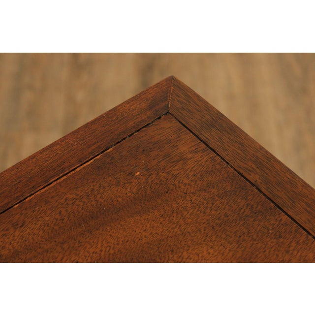 Wood Baker Asian Inspired Pair of Mahogany Pedestal Plant Stands For Sale - Image 7 of 12