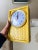 Vintage Gold Woven Square Table Clock 25cm - Handmade Polyurethane Bookshelf Clock For Sale - Image 9 of 10