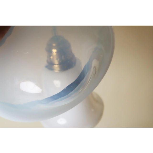 Bauhaus Art Nouveau Hanging Lamp in White Glass and Brass, 1920 For Sale - Image 3 of 18