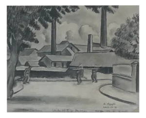 Alfred-Louis Brugère, La Tuilerie, étude, 1941, Pencil on Paper