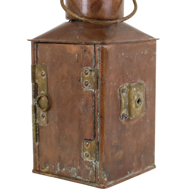 Small DHR Port-Side Maritime Ships Lamp in Copper For Sale - Image 6 of 17