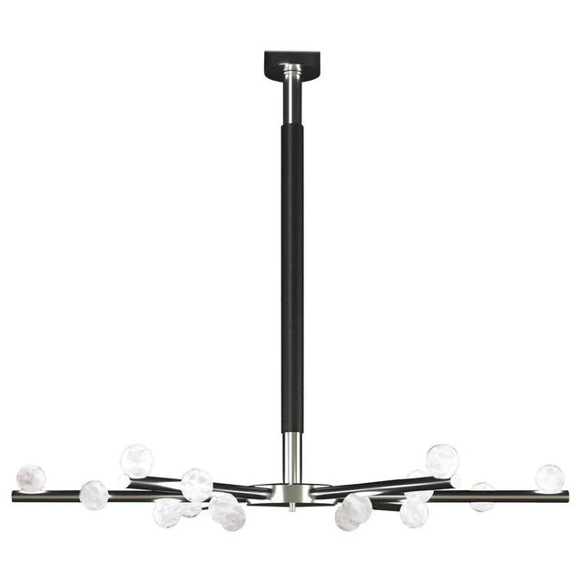 Contemporary Demetra Shiny Silver Metal Chandelier by Alabastro Italiano For Sale - Image 3 of 3