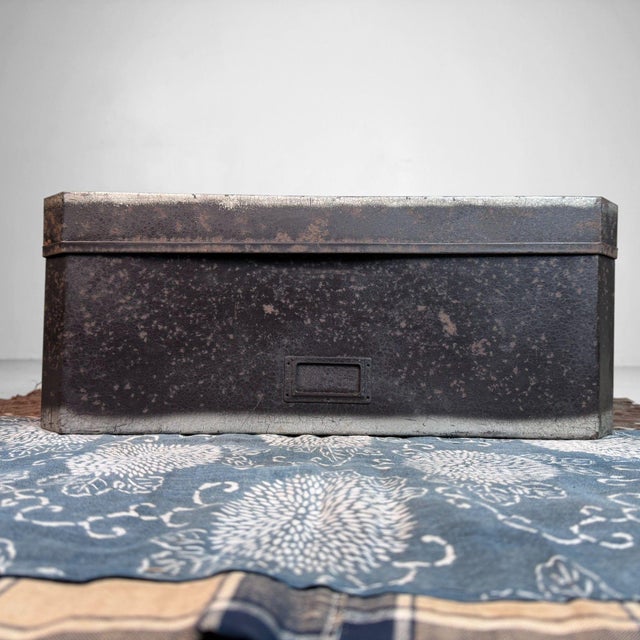 Mid-Century Modern Japanese Metal Storage Box from Mitsukoshi, Tokyo, 1950s For Sale - Image 3 of 15
