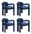 Double Arch Dining Chairs in Navy Blue Cotton Velvet from Insidherland, Set of 4 For Sale
