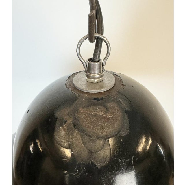 1960s Industrial Black Enamel Factory Pendant Lamp, 1960s For Sale - Image 5 of 16