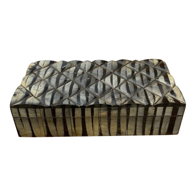 Late 20th Century Vintage Faux Horn Box For Sale