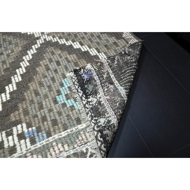 Vintage Aztec Turkish Handwoven Kilim Rug For Sale - Image 10 of 11