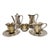 Alpaca silver coffee set, consisting of seven pieces, for two people. Made in the early 1900s. A richly decorated, elegant...