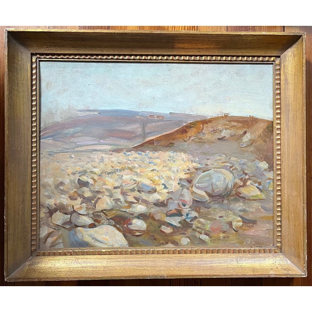 William [Billy] James Jr. (American 1882-1961) impressionist oil painting of a rocky landscape. Painterly composition with...