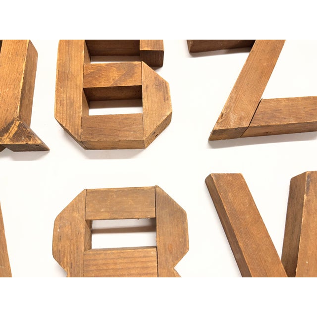 Children's Vintage Handmade Wooden Letters Set/6 For Sale - Image 3 of 4