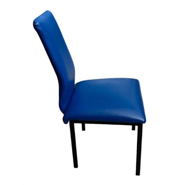 Modern High Back Dining Chair - Custom-Upholstered in Vibrant Cobalt Blue, Marine Grade Leather-Like Material This listing...