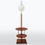 This lamp is made of walnut, chrome tube and opaline glass. The wood construcions is professionall restored - new polish....