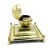 Mid-Century Modern Art Deco Solid Brass Sleek Geometric Inkwell For Sale - Image 3 of 5
