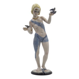 Helen Konig Scavini, The Spring Nude with Swallows, 1932, Porcelain For Sale