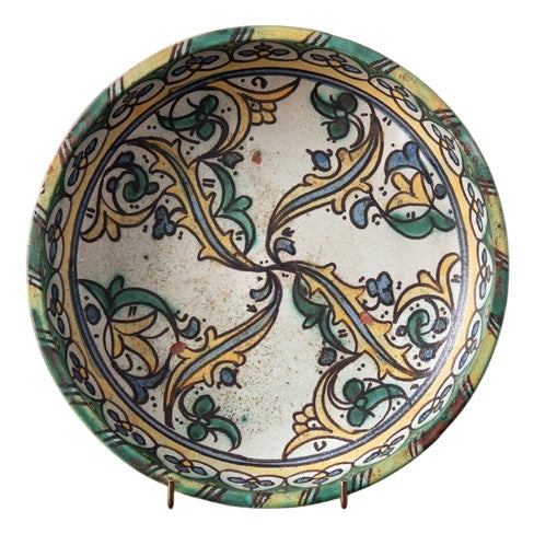 Antique Pastilla Serving Dish from Fez, Morocco, 1830 For Sale