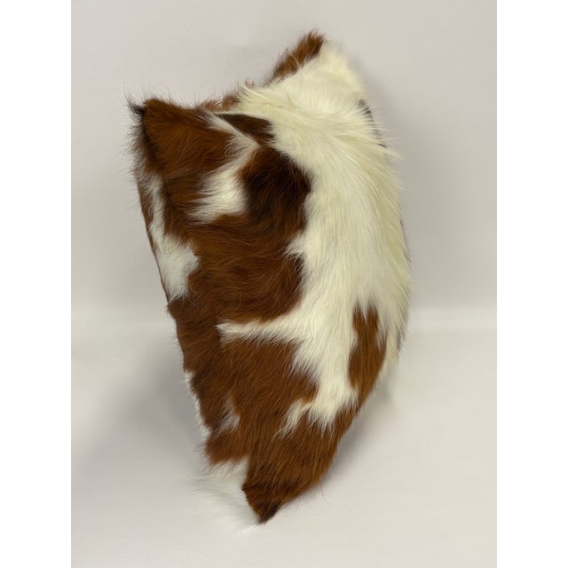 18x18 Tri-Color Premium Long-Haired Colombian Cowhide Pillow Cover – Handcrafted by Pablo Sota Designs For Sale In Tampa - Image 6 of 11