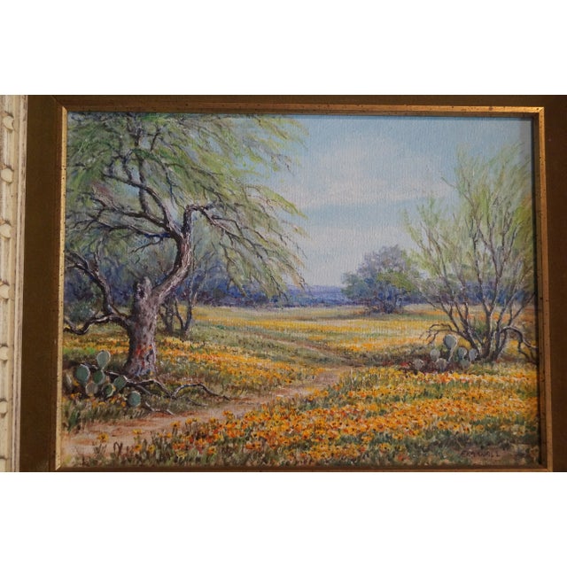1940s Texas Artist 'Exa Wall' Original Landscape Painting, Framed For Sale - Image 4 of 10