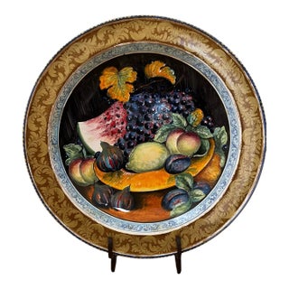 Mid 20th Century Large 24" Rare Signed Maiolica Platter Il Poliziano Arts & Crafts Enrico Pratesi For Sale