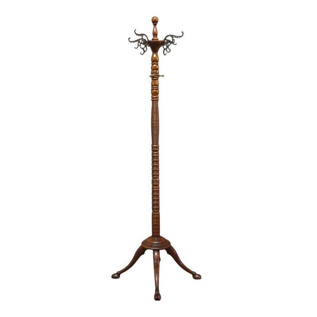 Rj Horner Attr Oak & Brass Hoof Foot Coat Rack C1920 For Sale - Image 6 of 11