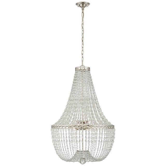 Linfort Basket Form Chandelier in Polished Nickel with Clear Glass Trim Designer: Chapman & Myers Canopy: 5.75" Round...