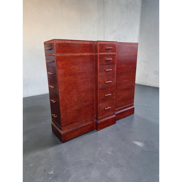 American Rare Kittinger Architectural Cherry Freestanding 18-Drawer Commode, Late 20th Century For Sale - Image 3 of 12