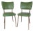 Restored Vintage Cosco Metal Chairs With Dark Sage Green Vinyl Upholstery For Sale