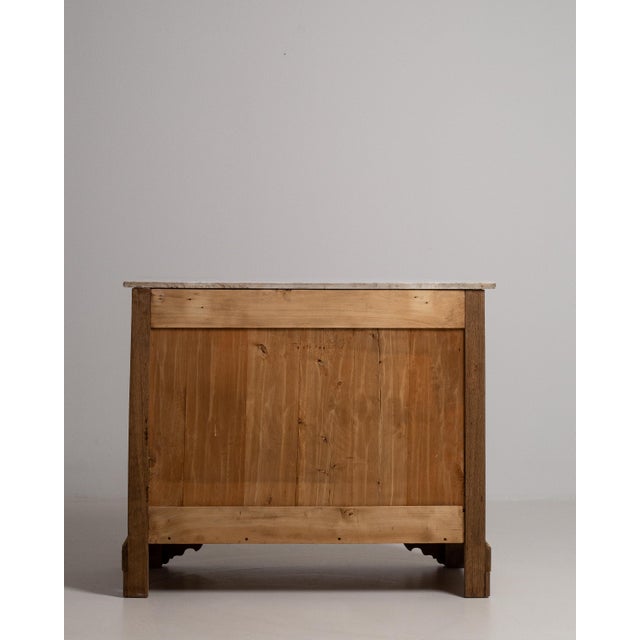 19th Century Oak Chest Of Drawers With Marble Top For Sale - Image 11 of 17