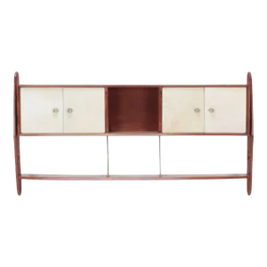 A Mid Century Modern Walnut Wall Hung Head Board. Circa 1960