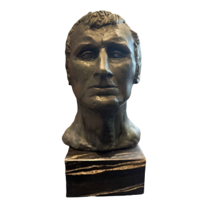 Mid-20th Century Italian Plaster Bust of a Man on Marble Base