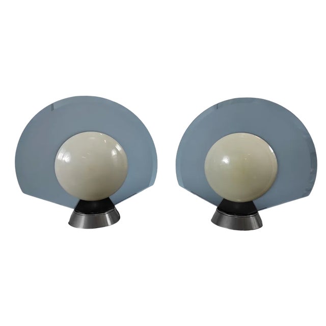 Couple Tikal 1555 Table Lamps by Pier Giuseppe Ramella for Arte Luce, 1980s, Set of 2 For Sale