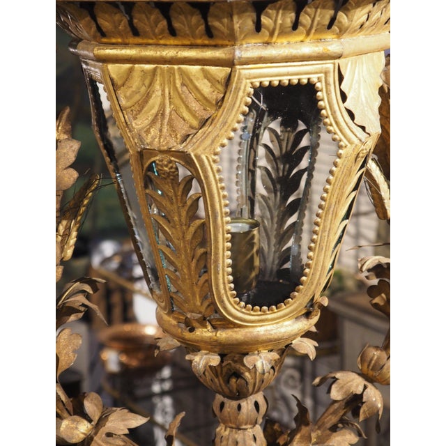 Late 18th Century Late 18th Century Venetian Gilt Metal and Glass Lantern For Sale - Image 5 of 18