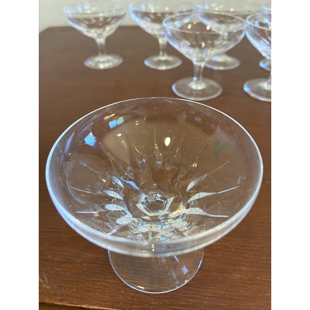 Vintage Josair Crystal Oyster Dishes - Set of 7 For Sale - Image 12 of 12