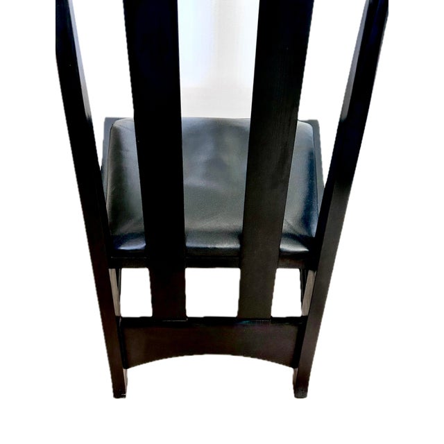 Wood Charles Rennie Mackintosh "Argyle" Chair, Vintage 1990s Alivar Model 854 L1 – With Black Leather Seat For Sale - Image 7 of 13