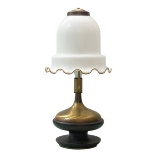 Table Lamp with Wavy Glass Shade in Murano Glass, 1920s For Sale