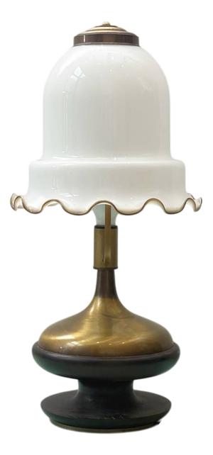 Table Lamp with Wavy Glass Shade in Murano Glass, 1920s