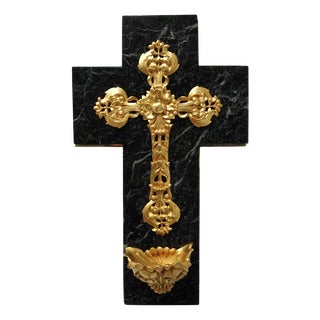 Antique Art Nouveau Bronze Cross Crucifix, 1890s For Sale