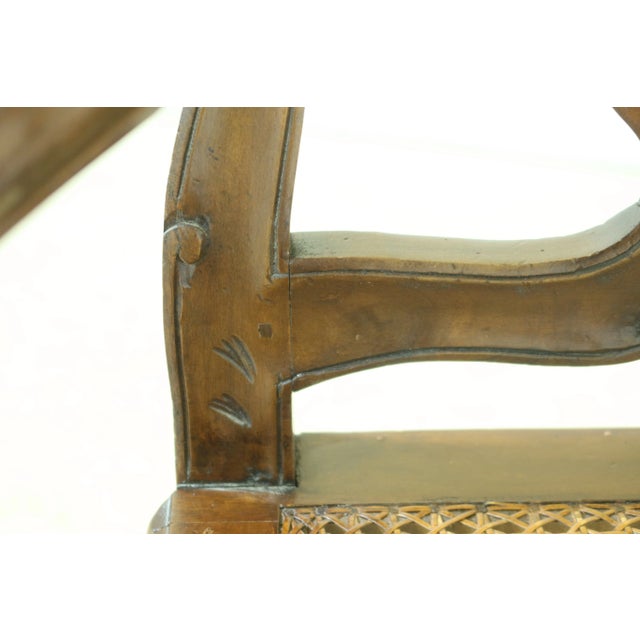 Pair Italian Walnut Cane Seat Armchairs For Sale - Image 10 of 13