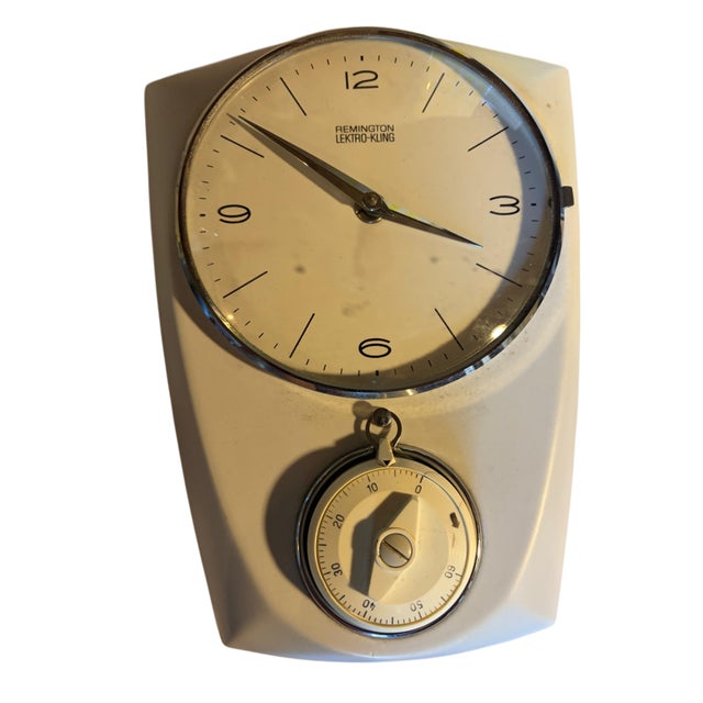Wall Kitchen Clock in Porcelain and Glass Quartz with Egg Timer from Remington Lektro-Kling, 1964 For Sale - Image 6 of 6