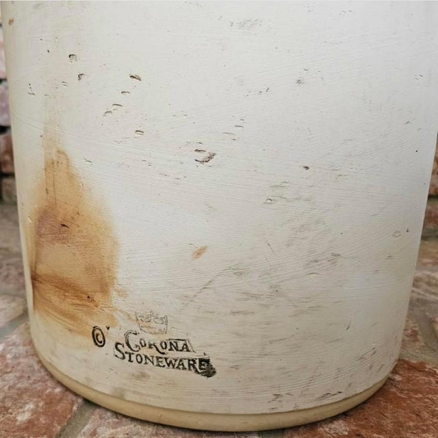 Antique 1900s Corona Stoneware Edinburgh Whiskey Crock Jug 14 Inches For Sale - Image 10 of 13