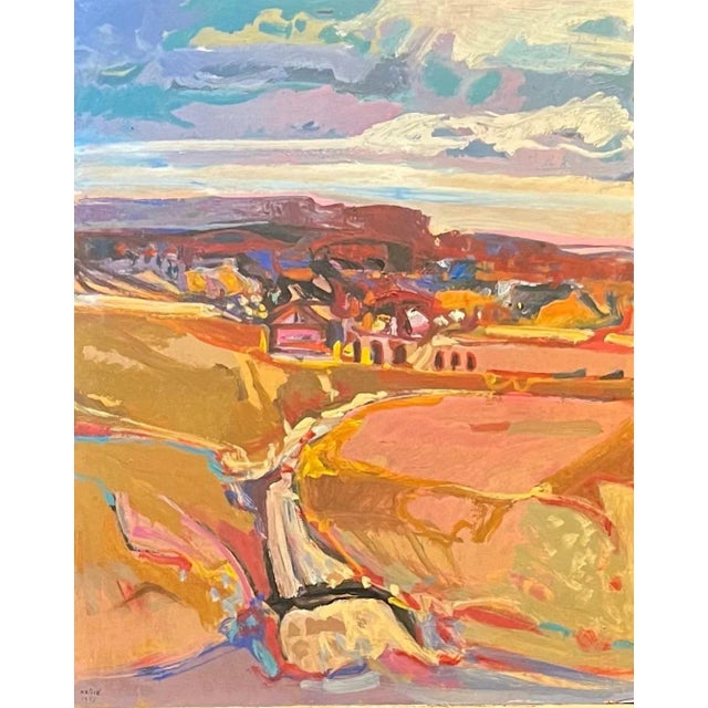 Jean Krille, Landscape 111, Oil on Masonite, 1989 For Sale - Image 10 of 10
