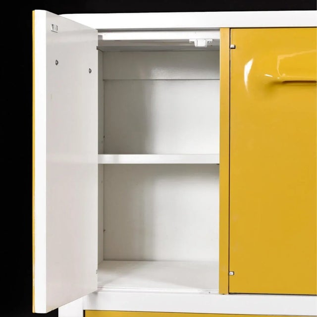 Space Age Broyhill Chapter One Yellow and White Gentlemen's Chest Dresser For Sale - Image 12 of 15