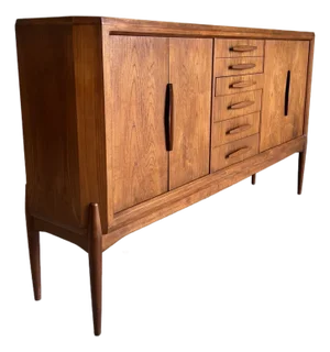 Mid Century Modern Large Danish Teak Credenza