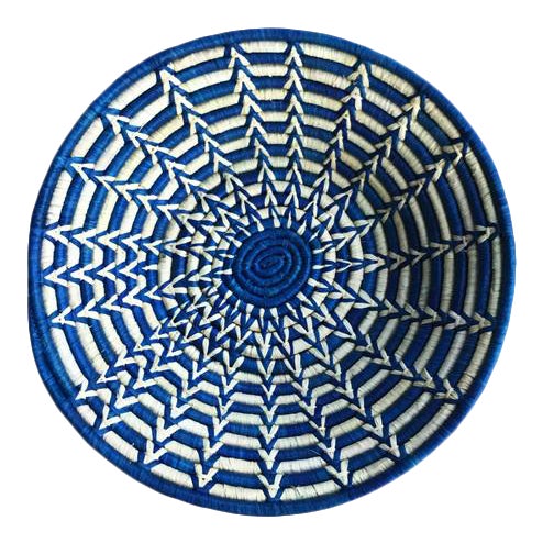 Blue and White Uganda Bowl African Basket For Sale