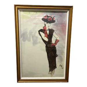 Late 20th Century Soicher Marin Vogue Magazine Carl Erickson Fashion Illustration