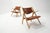 Brown Vintage CH28 Sawbuck Lounge Chairs by Hans J. Wegner for Carl Hansen, 1960s, Set of 2 For Sale - Image 8 of 11